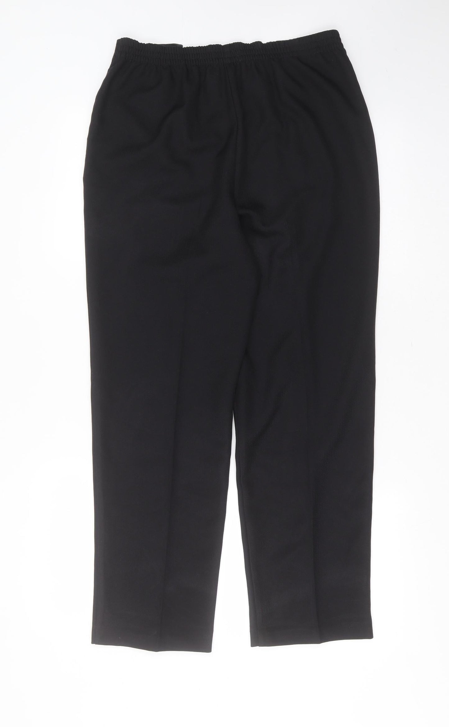Papaya Womens Black Herringbone Polyester Trousers  Size 10 L27 in Regular