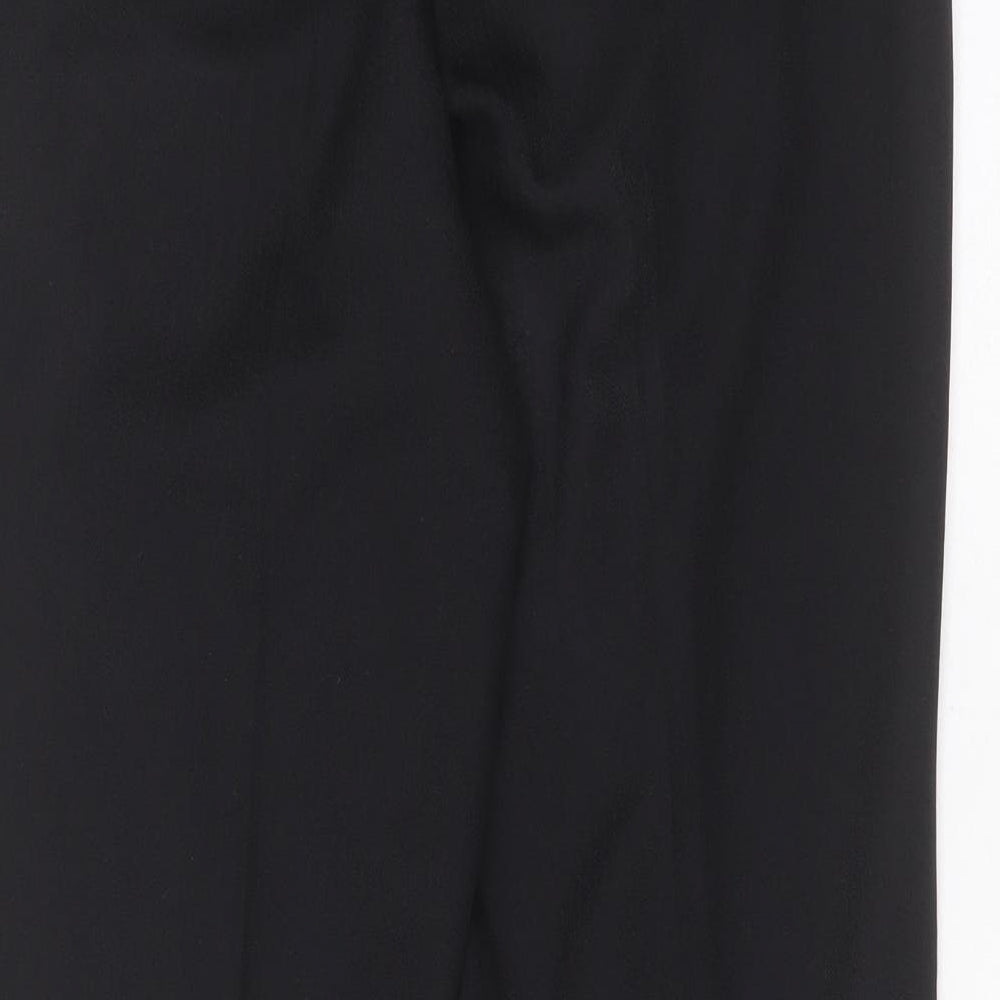 Papaya Womens Black Herringbone Polyester Trousers  Size 10 L27 in Regular