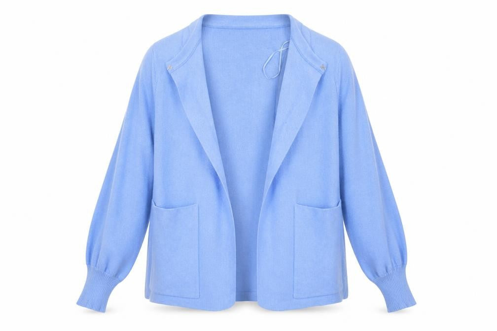 SAVIOR Womens Blue Round Neck  Viscose Cardigan Jumper Size M