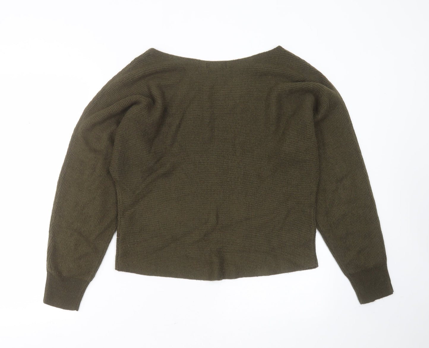 New Look Womens Green Boat Neck  Acrylic Pullover Jumper Size M