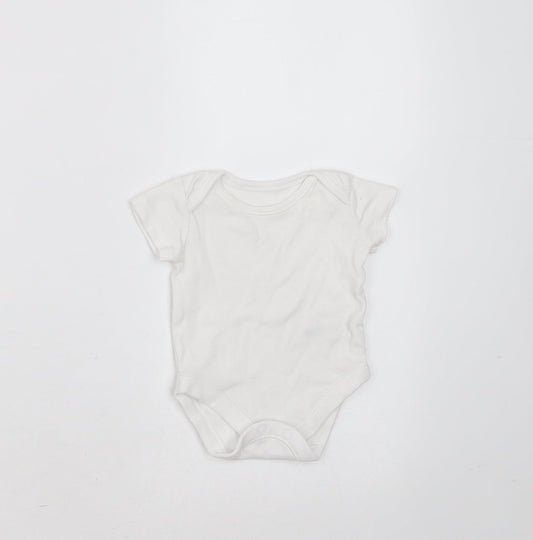 Nutmeg Baby White  Cotton Babygrow One-Piece Size Newborn