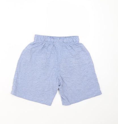 Marks & Spencer Girls Blue Solid Cotton  Sleep Shorts Size 8-9 Years