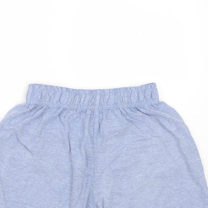 Marks & Spencer Girls Blue Solid Cotton  Sleep Shorts Size 8-9 Years