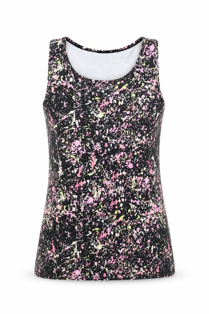 Primark Girls Black  Polyester Basic Tank Size 12-13 Years Round Neck  - active wear