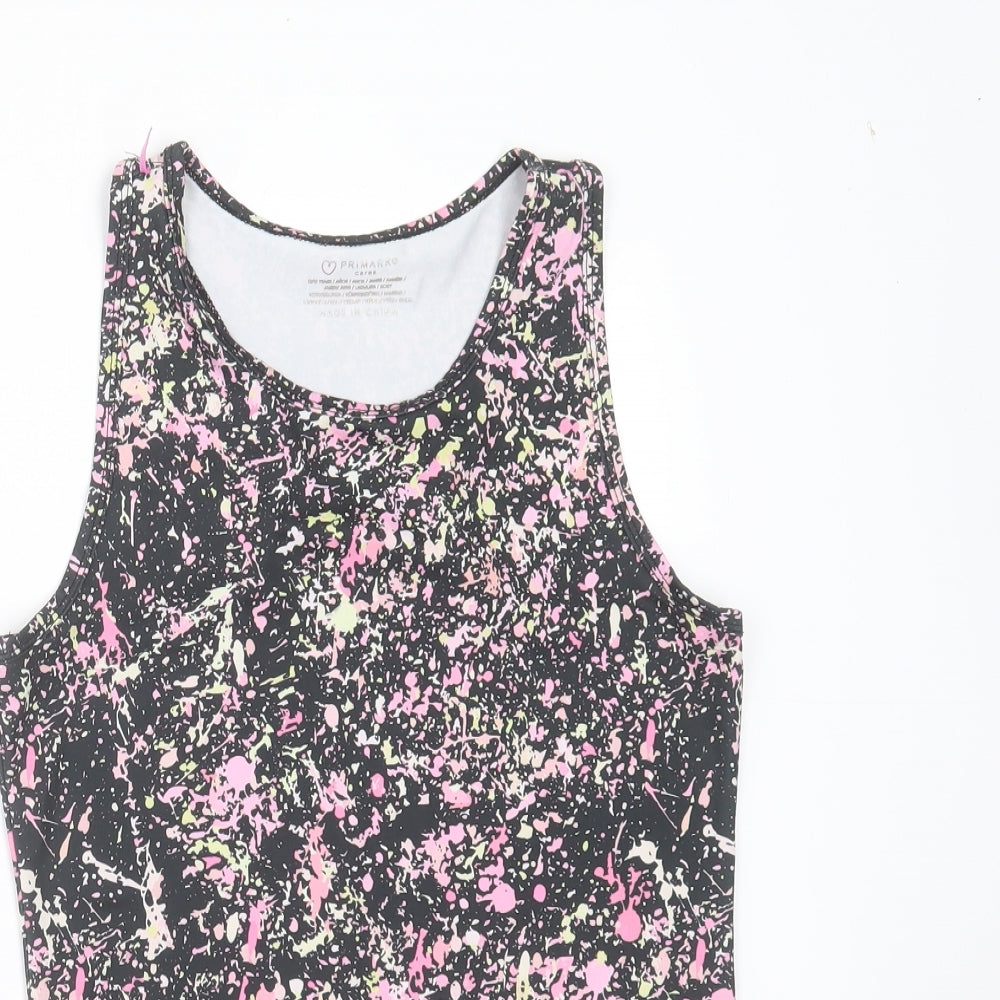 Primark Girls Black  Polyester Basic Tank Size 12-13 Years Round Neck  - active wear