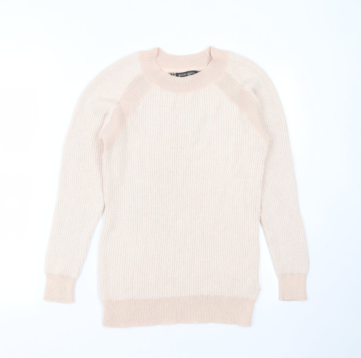 Principles Womens Pink Round Neck  Nylon Pullover Jumper Size 8