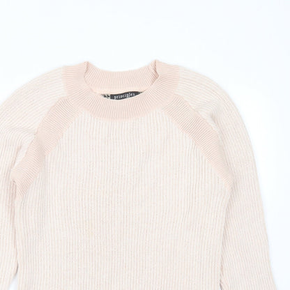 Principles Womens Pink Round Neck  Nylon Pullover Jumper Size 8