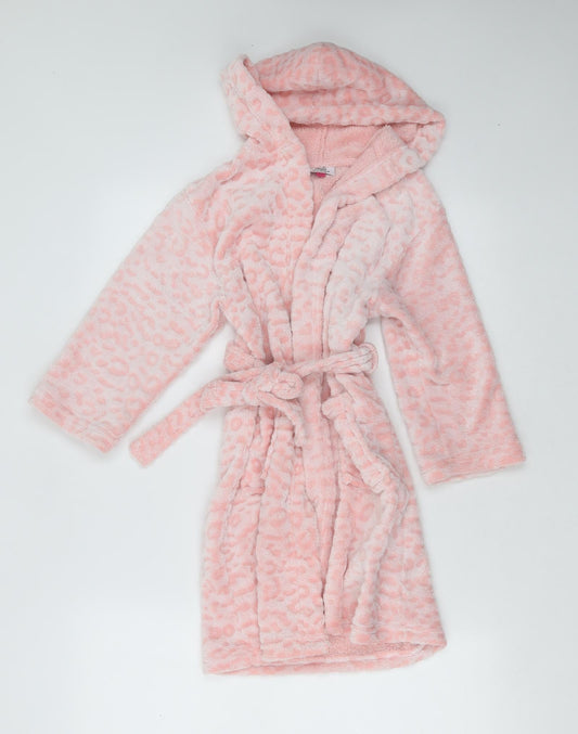 SLEEP BOUTIQUE Girls Pink Geometric Polyester Top Robe Size 5-6 Years  Tie
