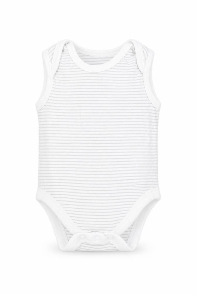 TU Baby White Striped Cotton Babygrow One-Piece Size 0-3 Months