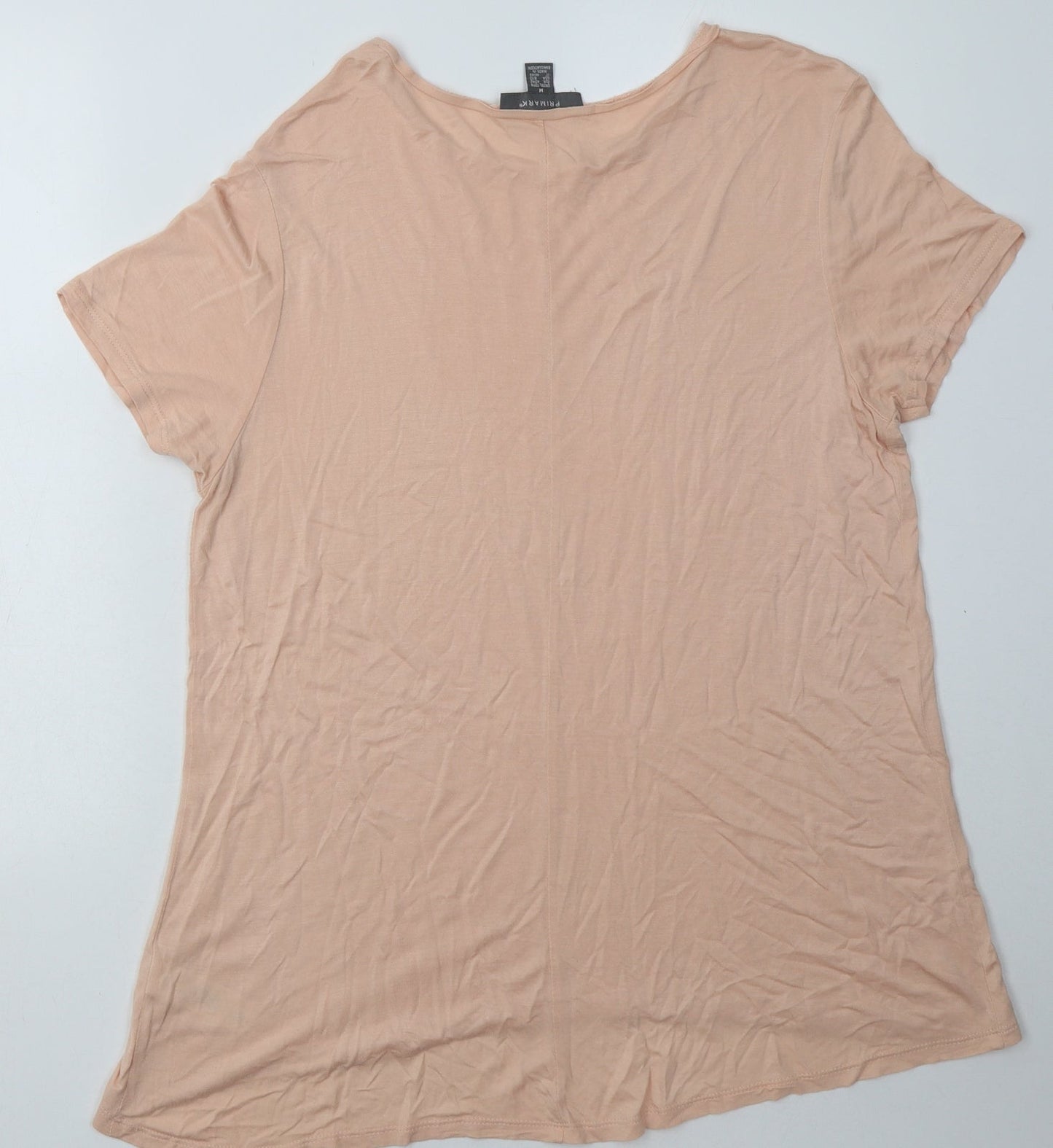 Primark Womens Pink  Viscose Basic T-Shirt Size M Crew Neck
