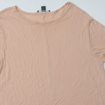 Primark Womens Pink  Viscose Basic T-Shirt Size M Crew Neck