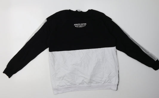 Select Womens Black Plaid Cotton Pullover Sweatshirt Size M  Pullover - athletic edition
