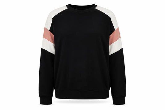 New London Womens Black Striped Cotton Pullover Sweatshirt Size S  Pullover