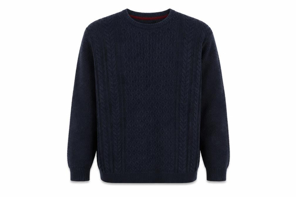 F&F Mens Blue Geometric Acrylic Pullover Sweatshirt Size L