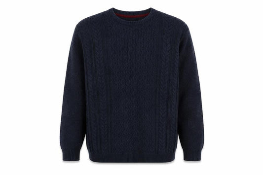 F&F Mens Blue Geometric Acrylic Pullover Sweatshirt Size L