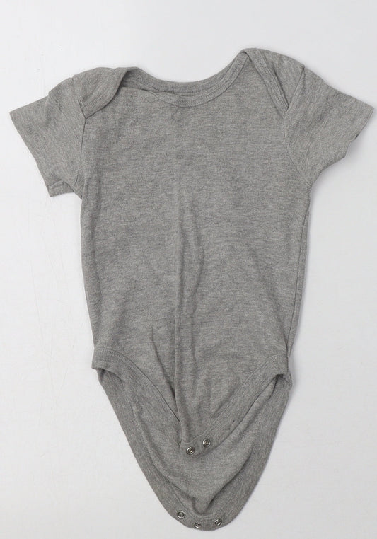 Pure Baby Baby Grey  Cotton Babygrow One-Piece Size 12-18 Months  Buckle