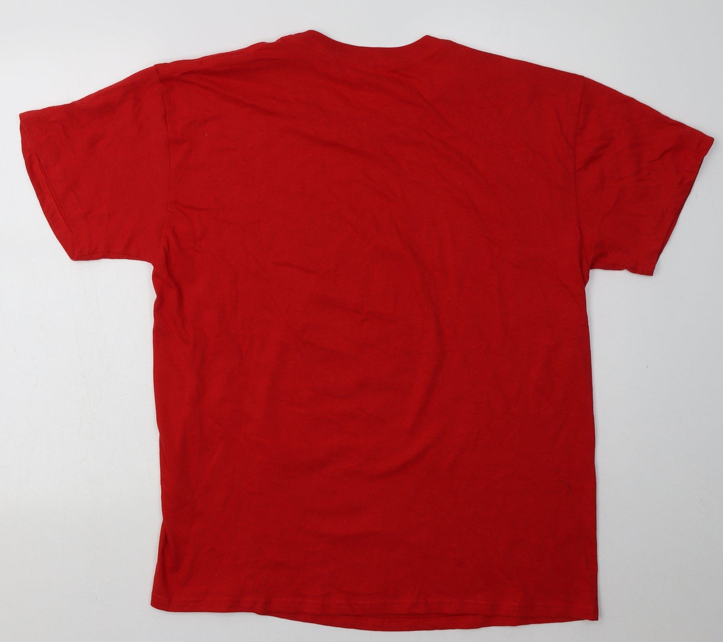 casual classics Mens Red  Cotton  T-Shirt Size L Crew Neck  - Christmas