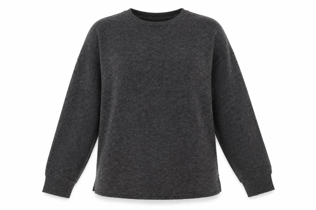 primRK Womens Grey  Polyester Pullover Sweatshirt Size L  Pullover