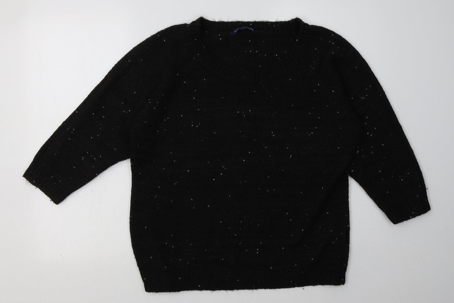 Store Twenty One Womens Black  Acrylic Pullover Sweatshirt Size L  Pullover - Sequin Detail