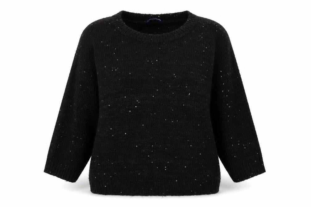 Store Twenty One Womens Black  Acrylic Pullover Sweatshirt Size L  Pullover - Sequin Detail