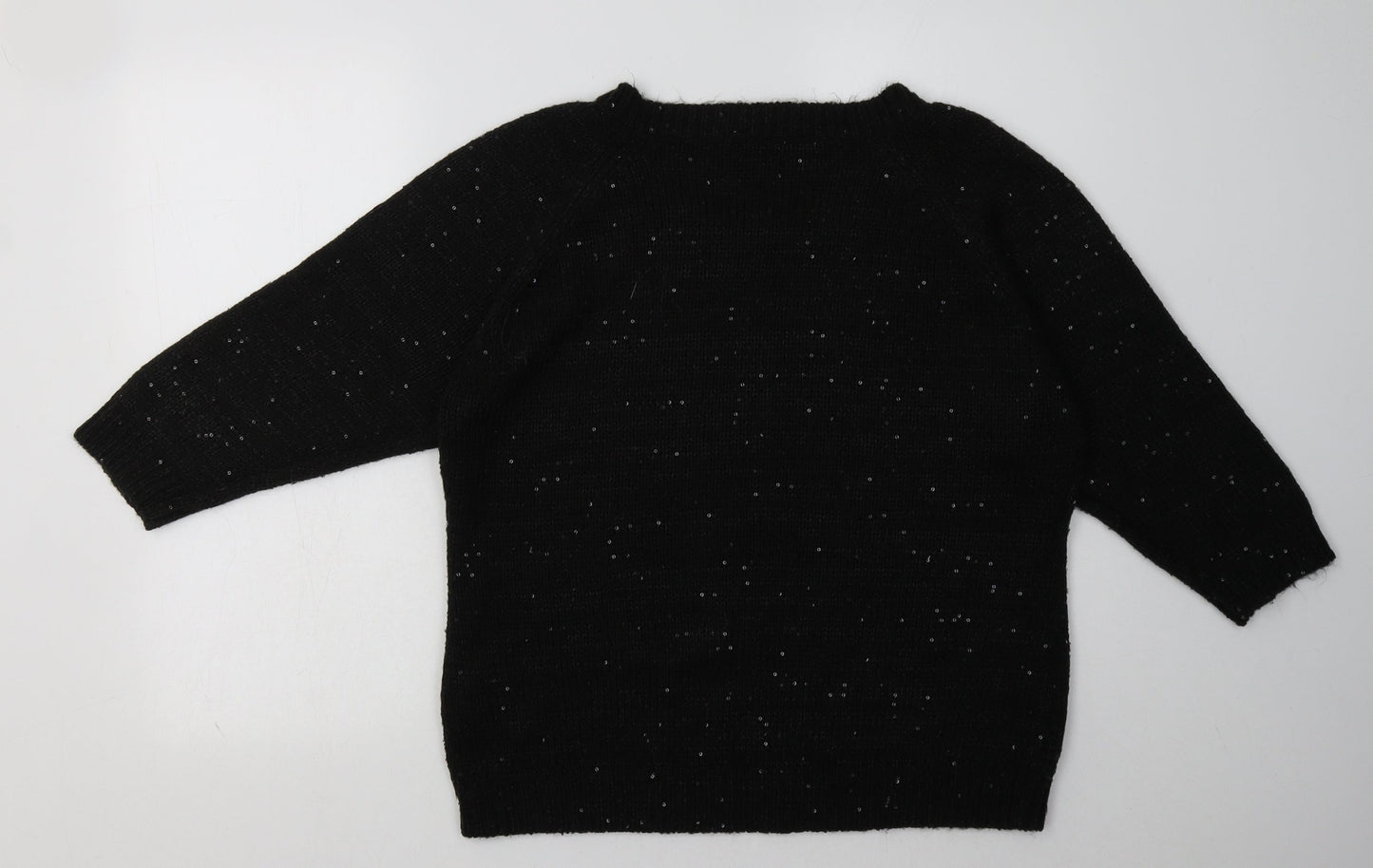Store Twenty One Womens Black  Acrylic Pullover Sweatshirt Size L  Pullover - Sequin Detail