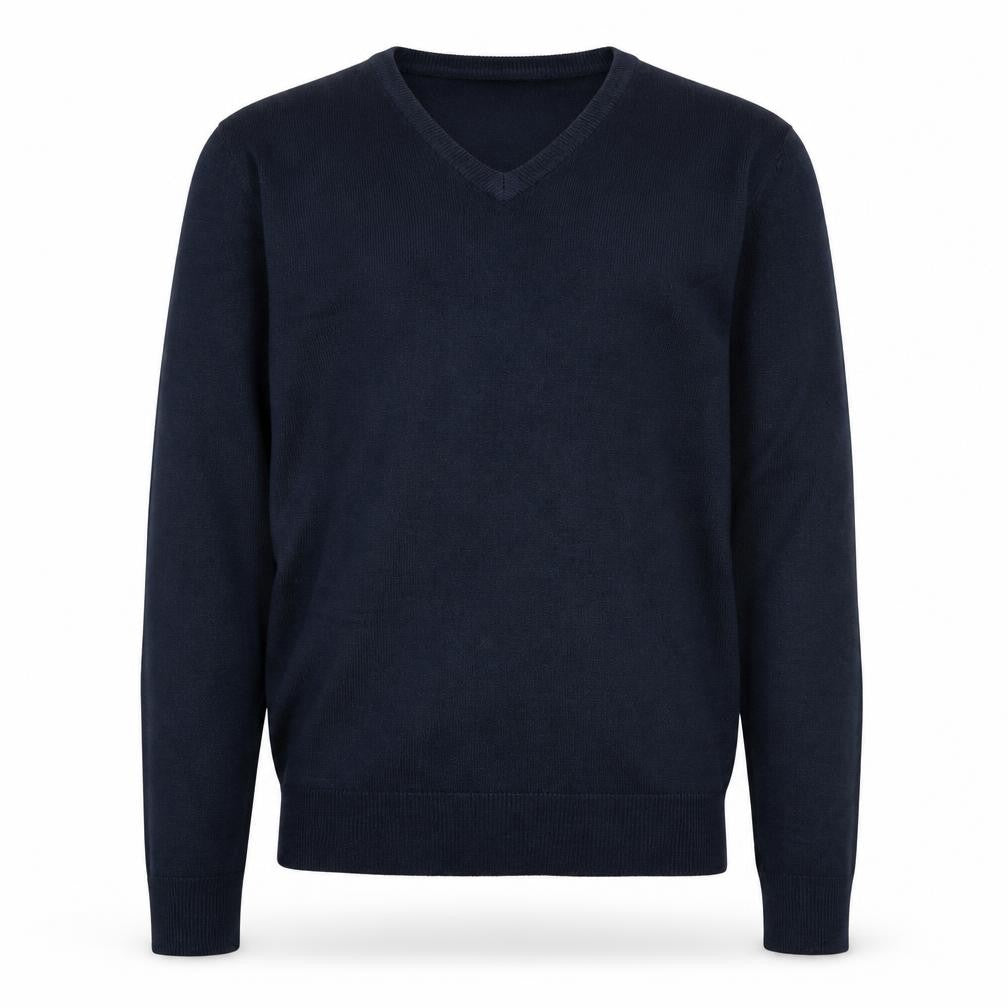 Cedarwood State Mens Blue V-Neck Acrylic Pullover Jumper Size S