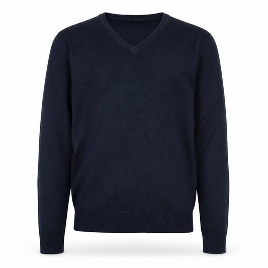 Cedarwood State Mens Blue V-Neck Acrylic Pullover Jumper Size S