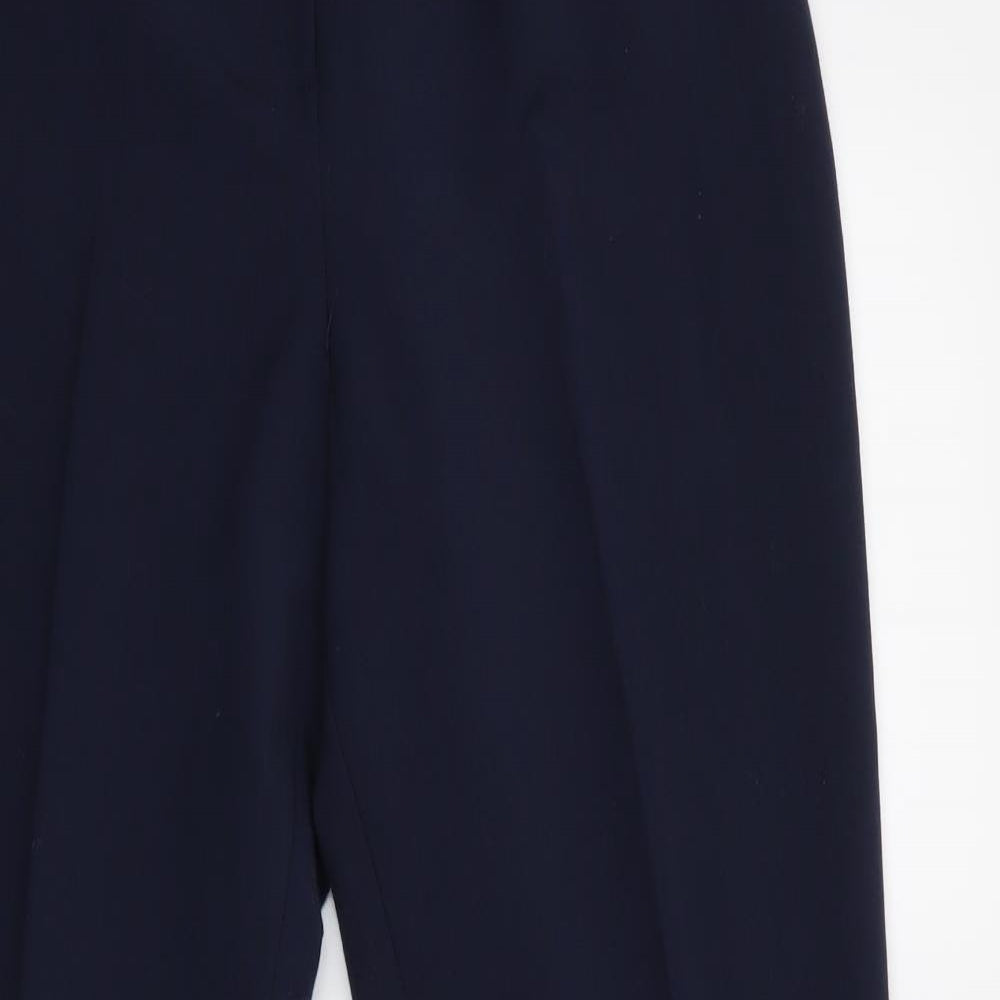 Preworn Womens Blue  Polyester Dress Pants Trousers Size 14 L30 in Regular Zip
