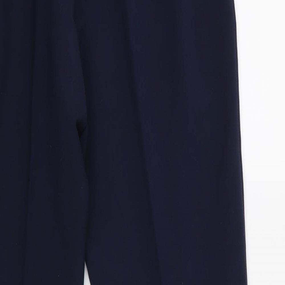 Preworn Womens Blue  Polyester Dress Pants Trousers Size 14 L30 in Regular Zip