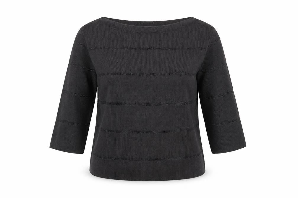 Minuet Womens Grey Boat Neck  Viscose Pullover Jumper Size M