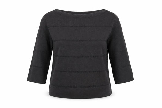 Minuet Womens Grey Boat Neck  Viscose Pullover Jumper Size M