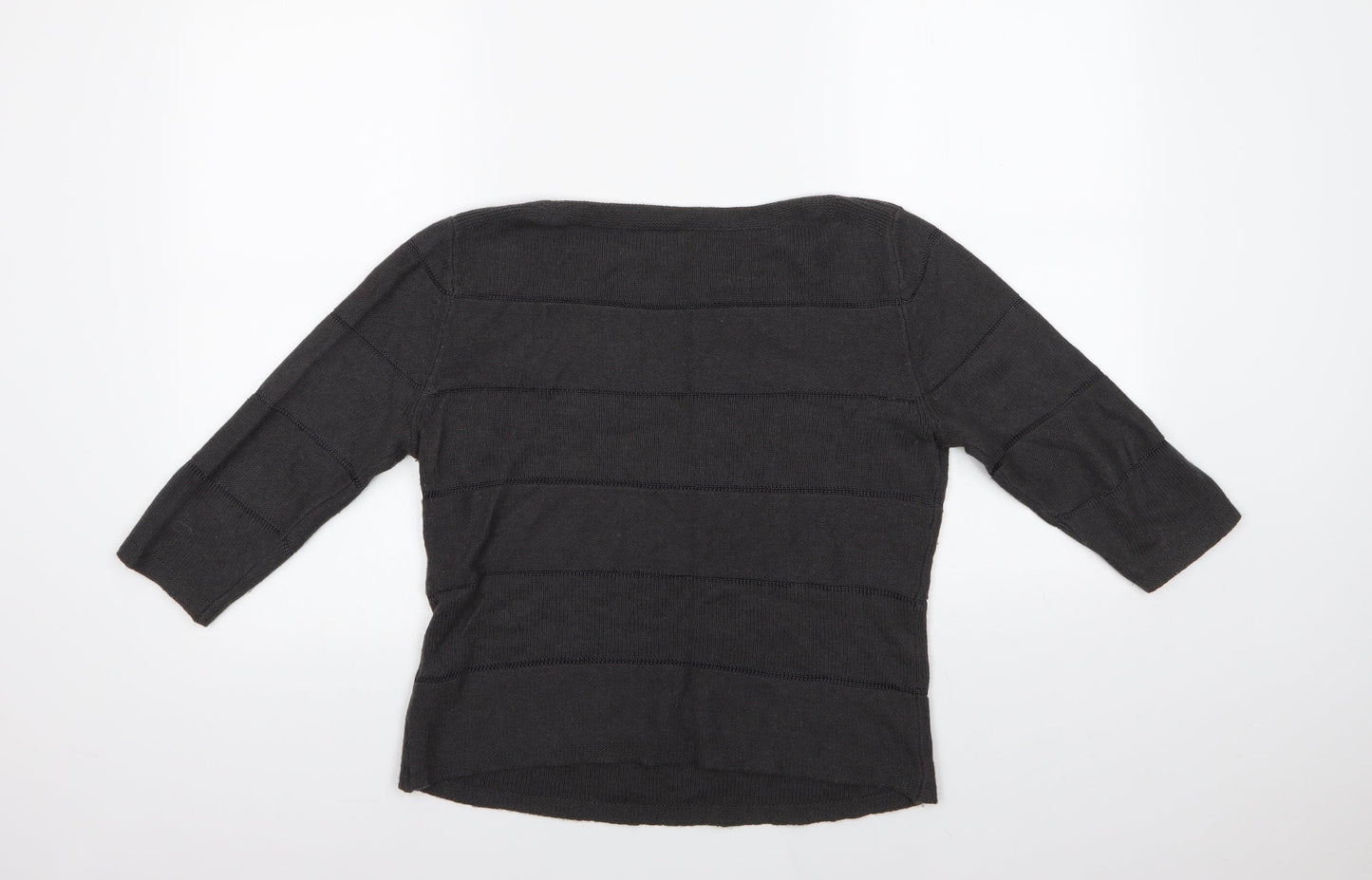 Minuet Womens Grey Boat Neck  Viscose Pullover Jumper Size M
