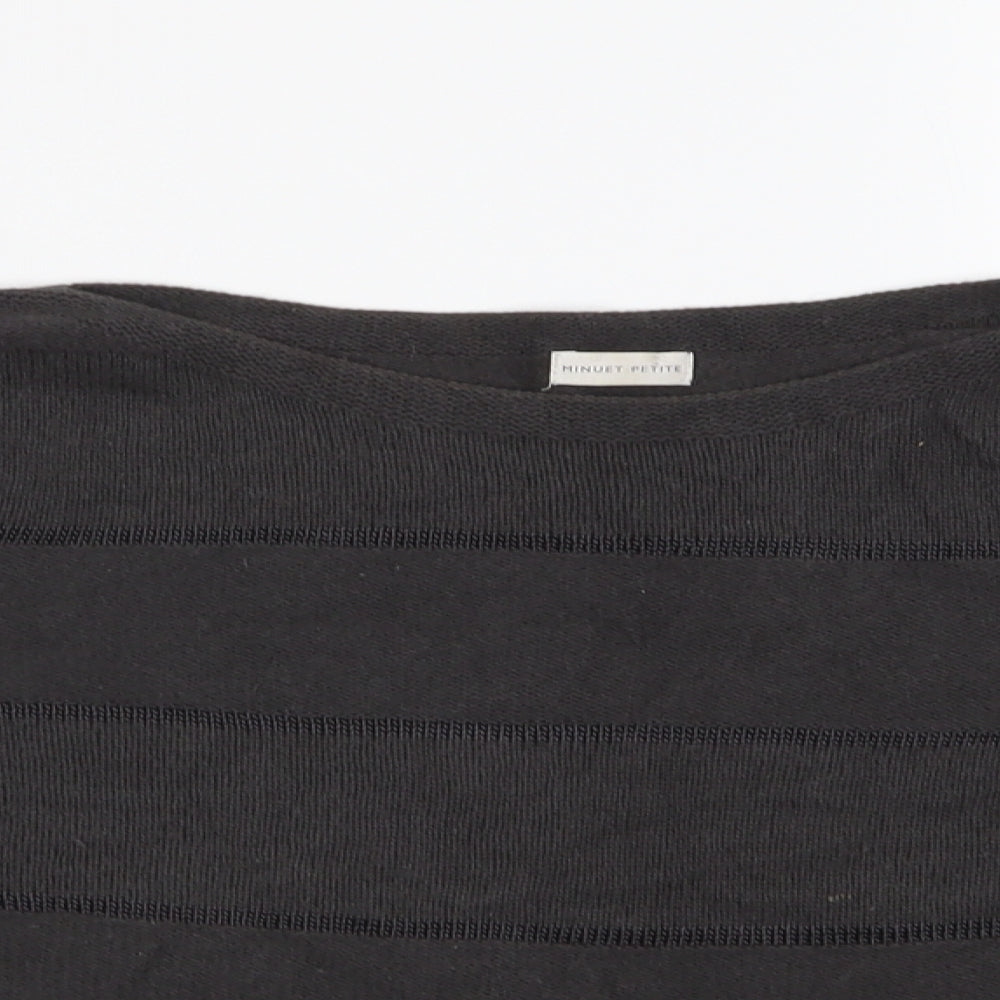 Minuet Womens Grey Boat Neck  Viscose Pullover Jumper Size M