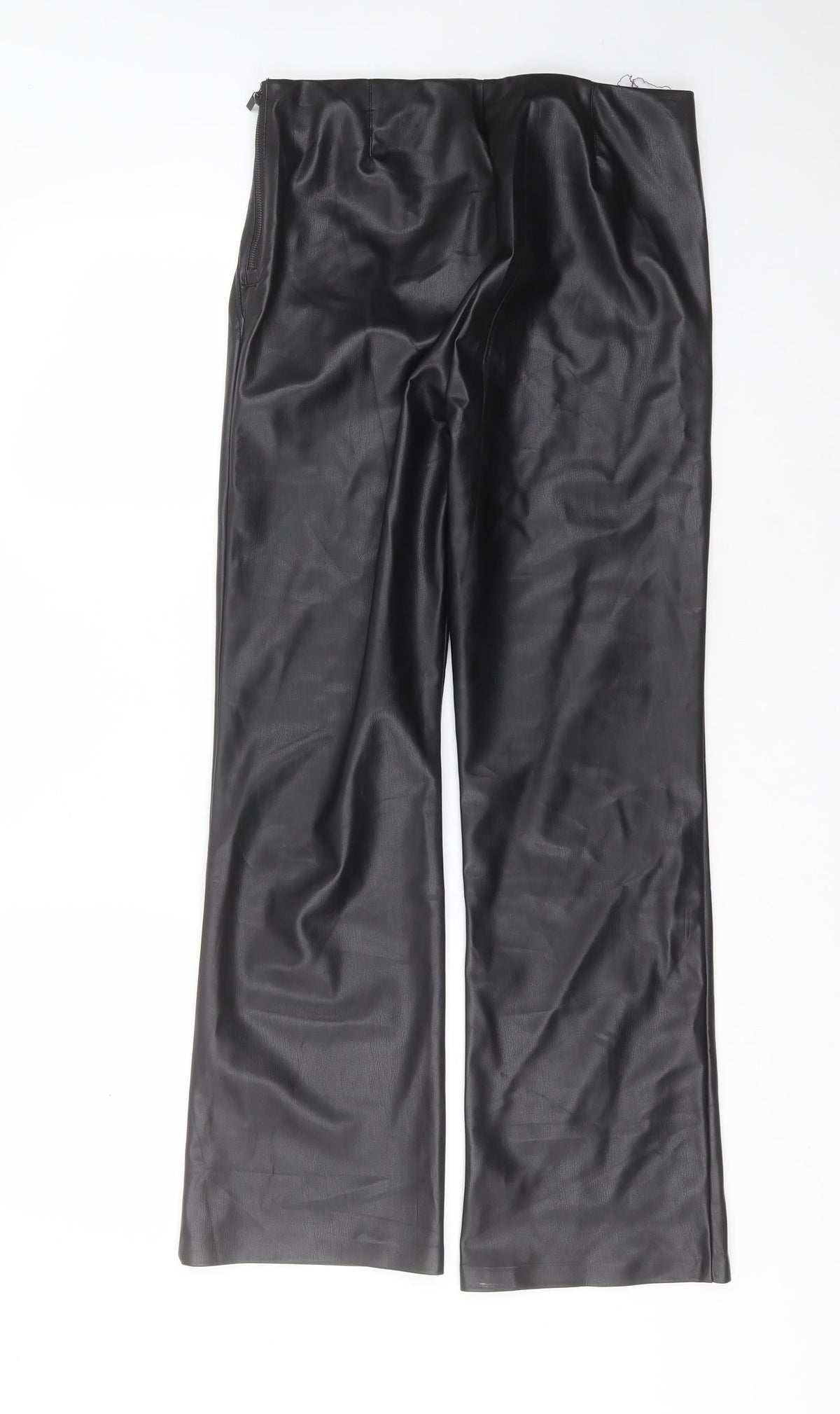 Preworn Womens Black  Polyurethane Trousers  Size 30 in L29 in Regular