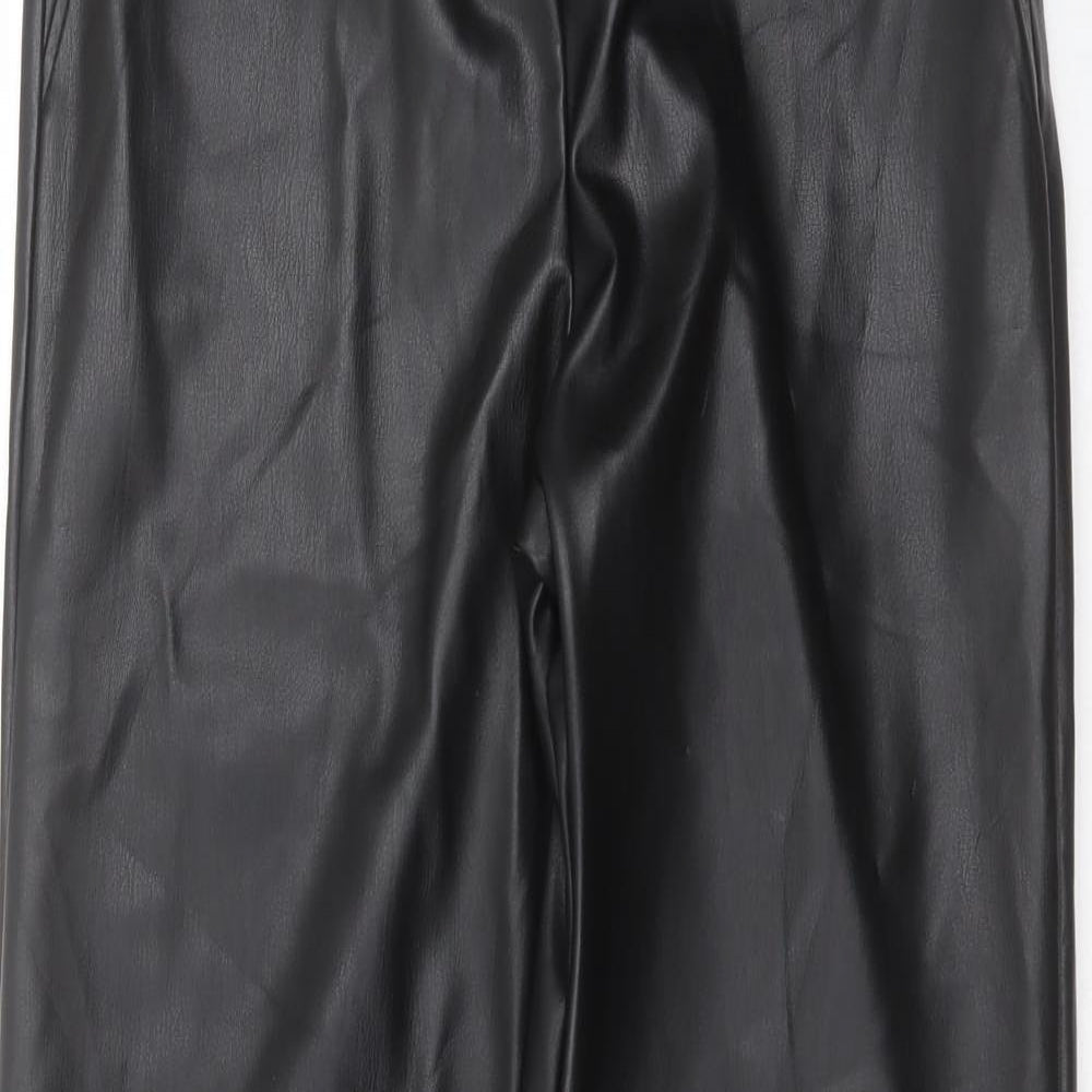 Preworn Womens Black  Polyurethane Trousers  Size 30 in L29 in Regular