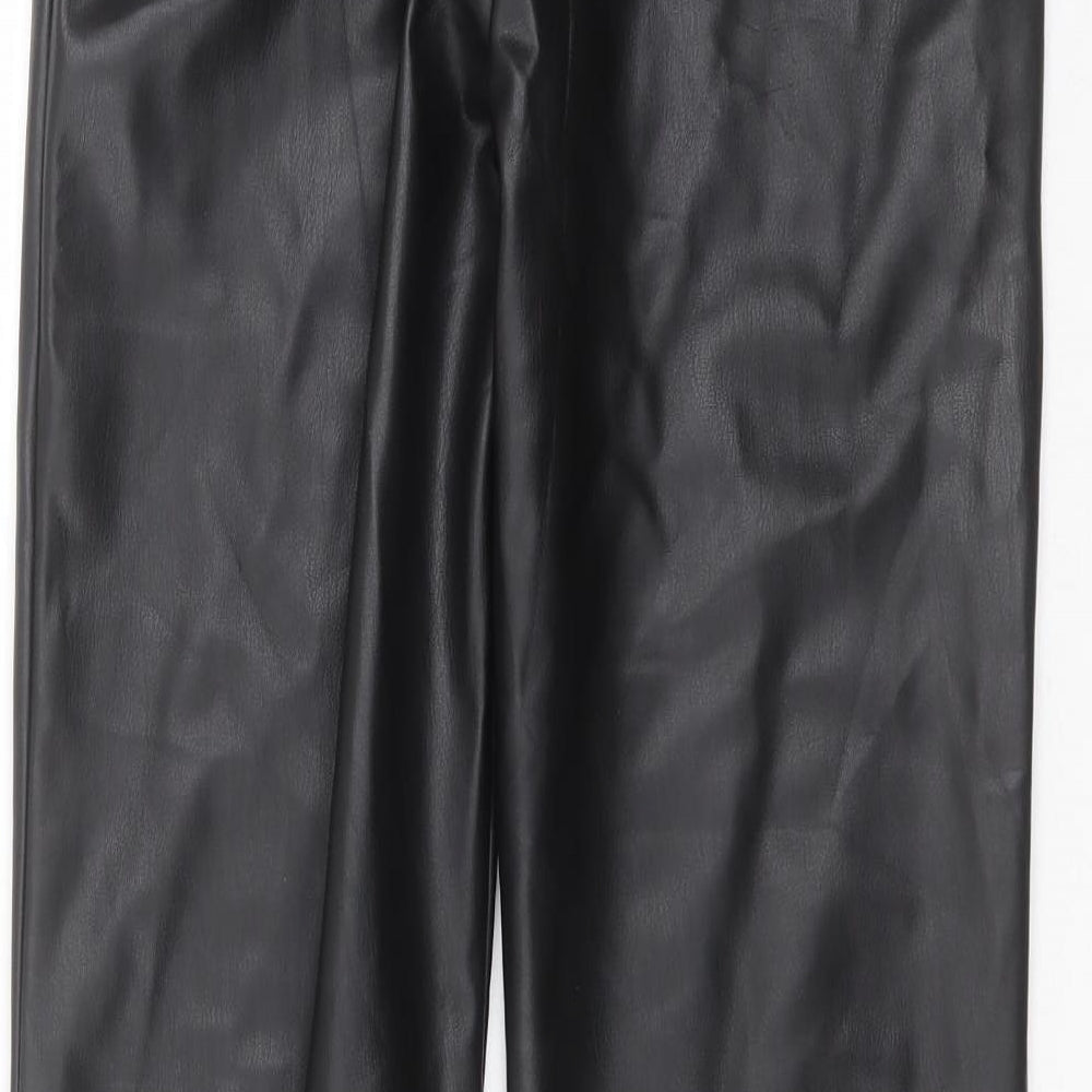 Preworn Womens Black  Polyurethane Trousers  Size 30 in L29 in Regular