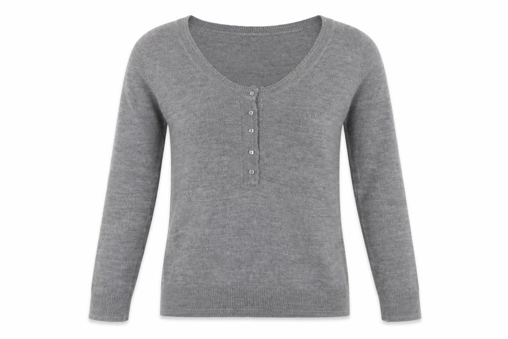 Marks & Spencer Womens Grey Round Neck  Acrylic Pullover Jumper Size 12