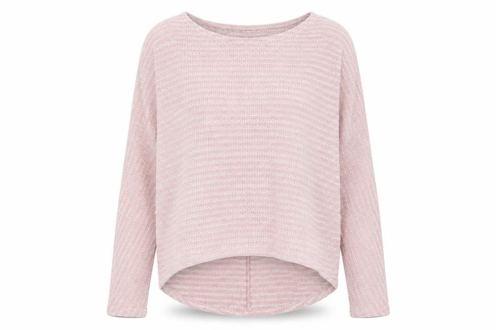 New Look Womens Pink Round Neck Striped Polyester Pullover Jumper Size M