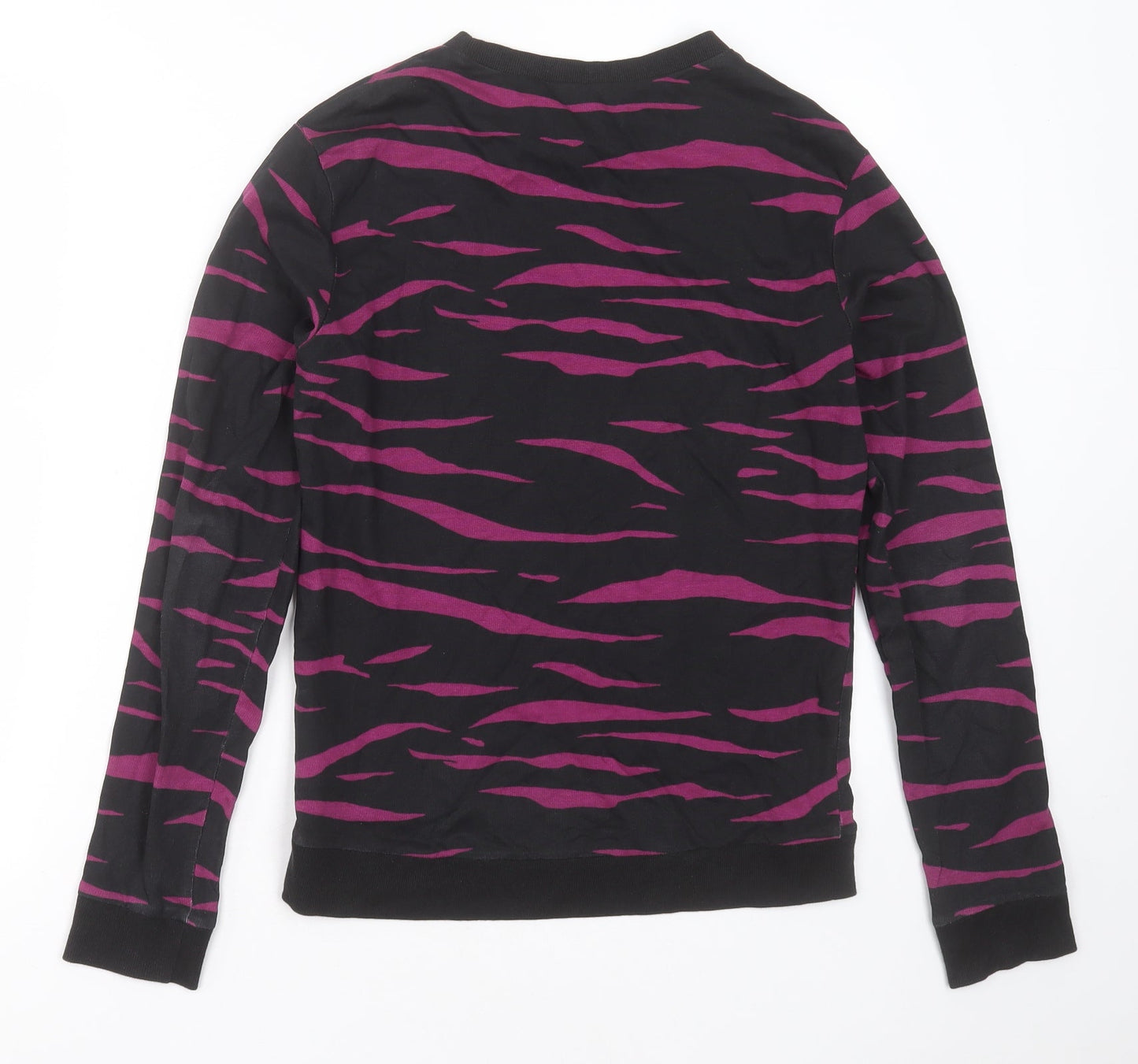 Divided by H&M Womens Black Geometric Cotton Pullover Sweatshirt Size XS