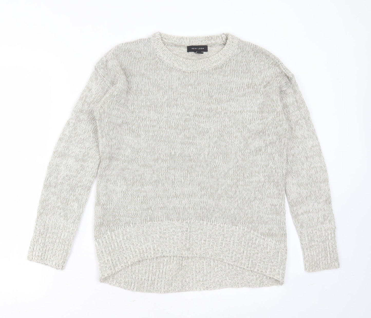 New Look Womens Grey Round Neck  Acrylic Pullover Jumper Size S