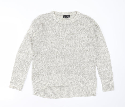 New Look Womens Grey Round Neck  Acrylic Pullover Jumper Size S