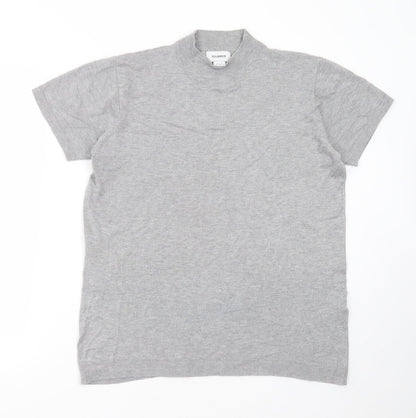 Pull&Bear Womens Grey Round Neck  Viscose Pullover Jumper Size M