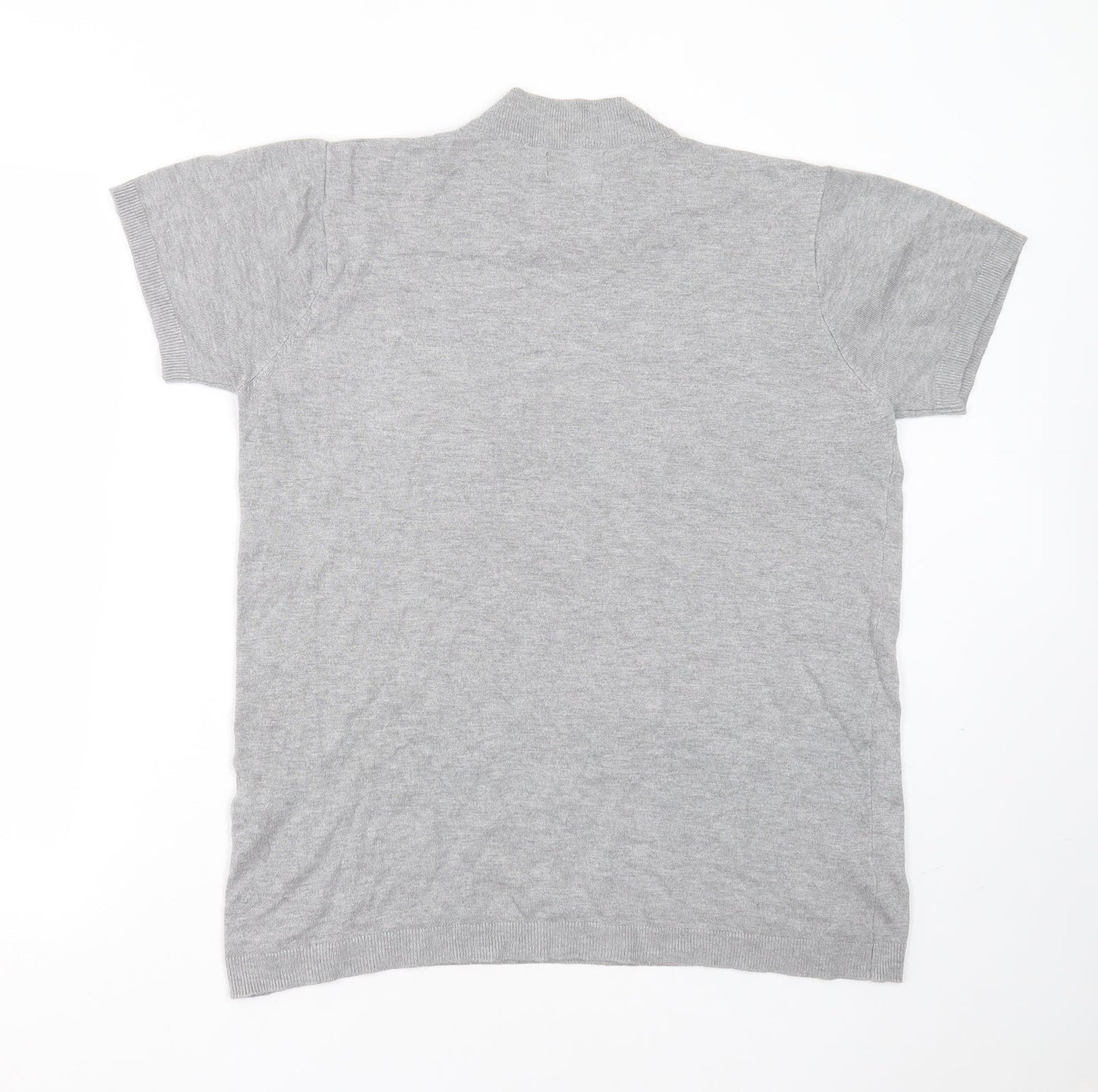 Pull&Bear Womens Grey Round Neck  Viscose Pullover Jumper Size M