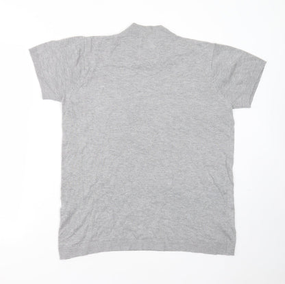 Pull&Bear Womens Grey Round Neck  Viscose Pullover Jumper Size M