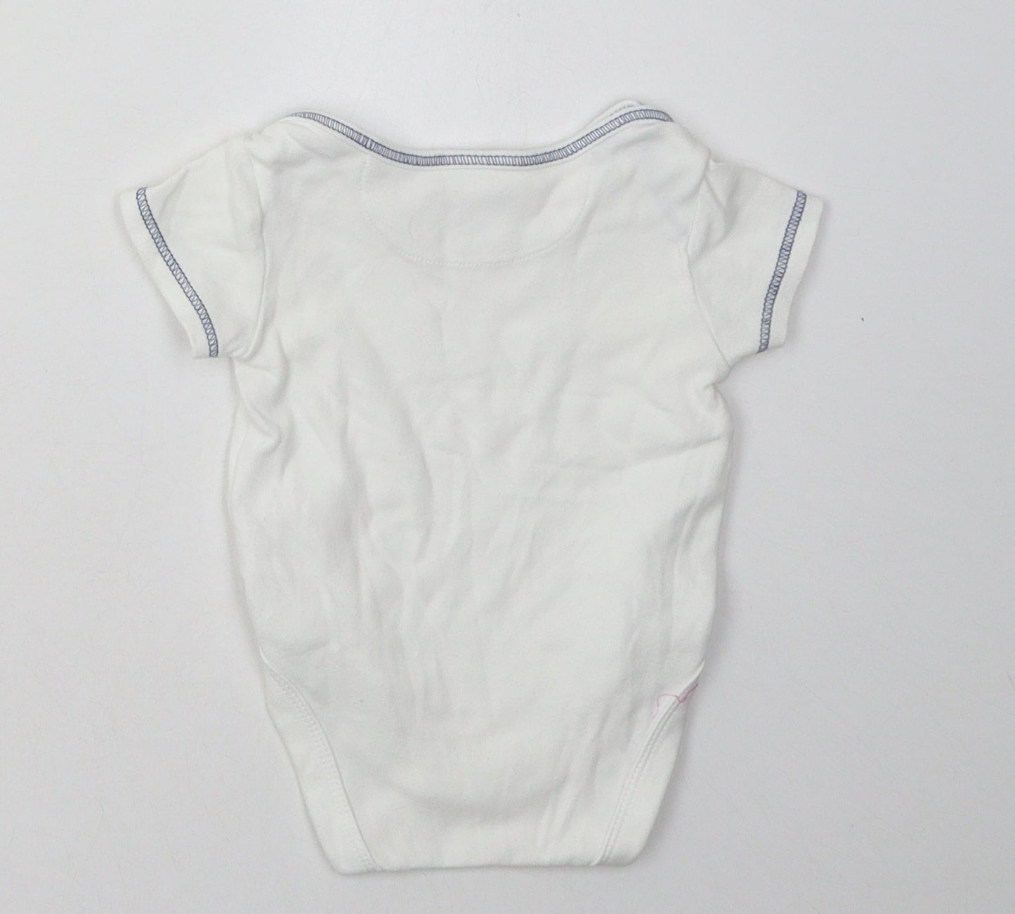 Mini Club Baby White  Cotton Babygrow One-Piece Size 3-6 Months  Buckle