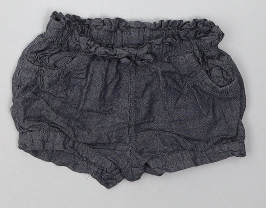 Preworn Baby Grey  Cotton Shorts Outfit/Set Size 9-12 Months