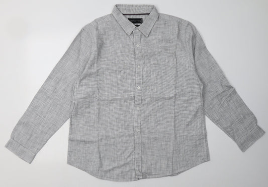 Debenhams Mens Grey  Cotton  Button-Up Size XL Collared Button