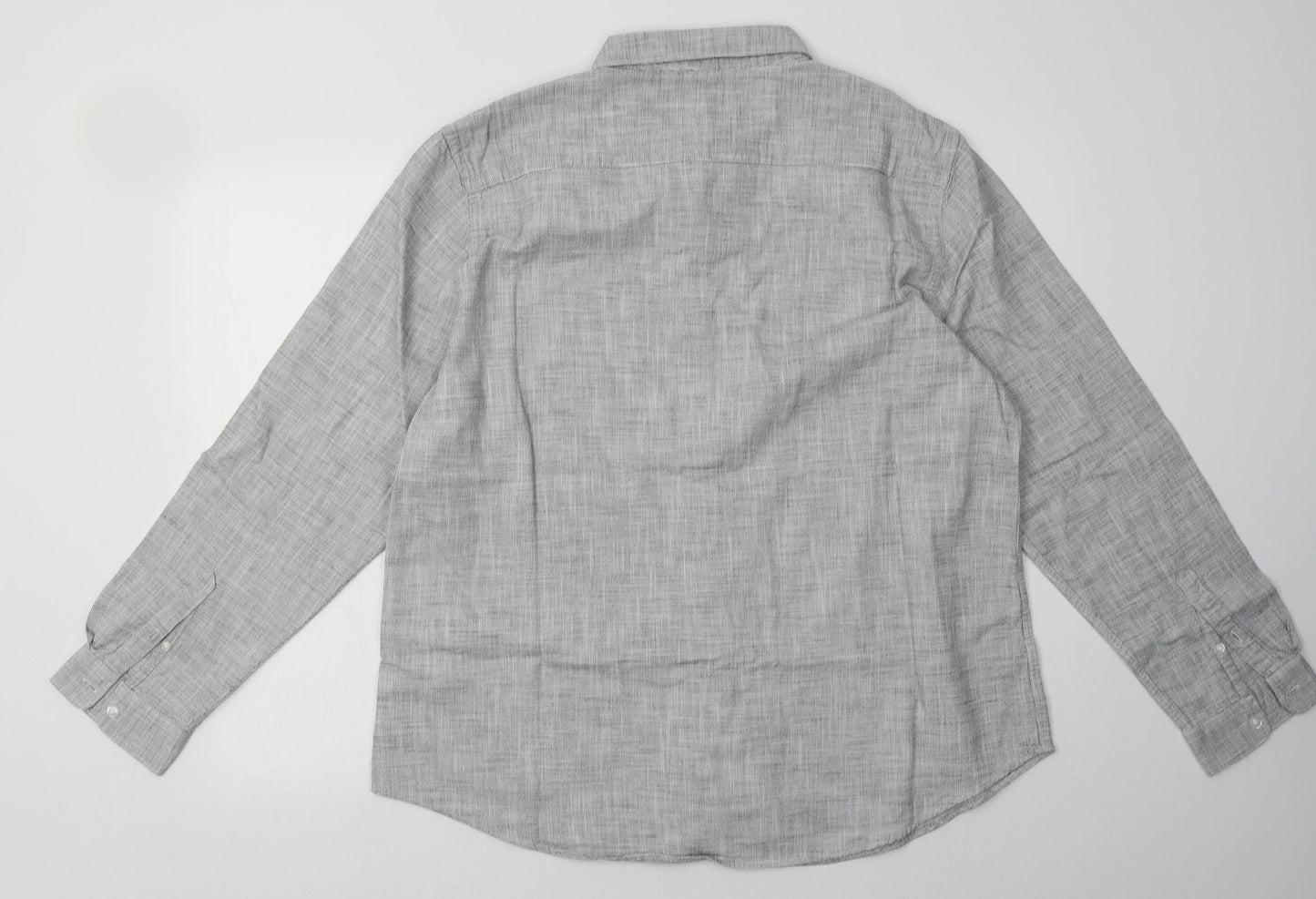 Debenhams Mens Grey  Cotton  Button-Up Size XL Collared Button