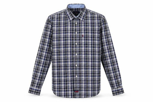 signal extra Mens Black Check Cotton  Button-Up Size L Collared Button