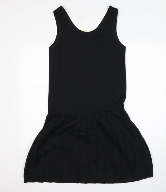 Preworn Womens Black  Polyester Tank Dress  Size 12  Round Neck